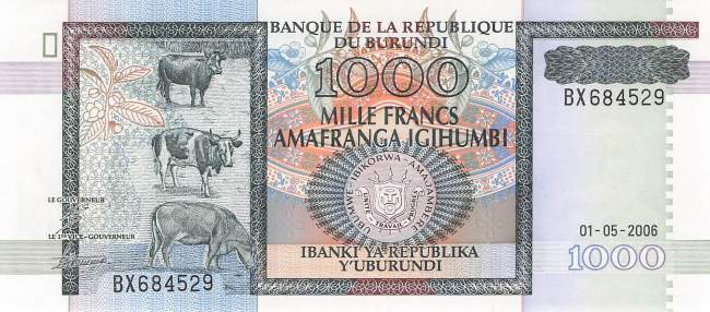 Burundi p39d 1000 Francs 2006
